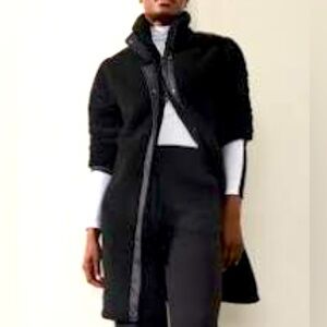 Athleta FLEECE HYBRID COAT medium black EUC (worn twice)
